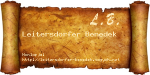 Leitersdorfer Benedek névjegykártya